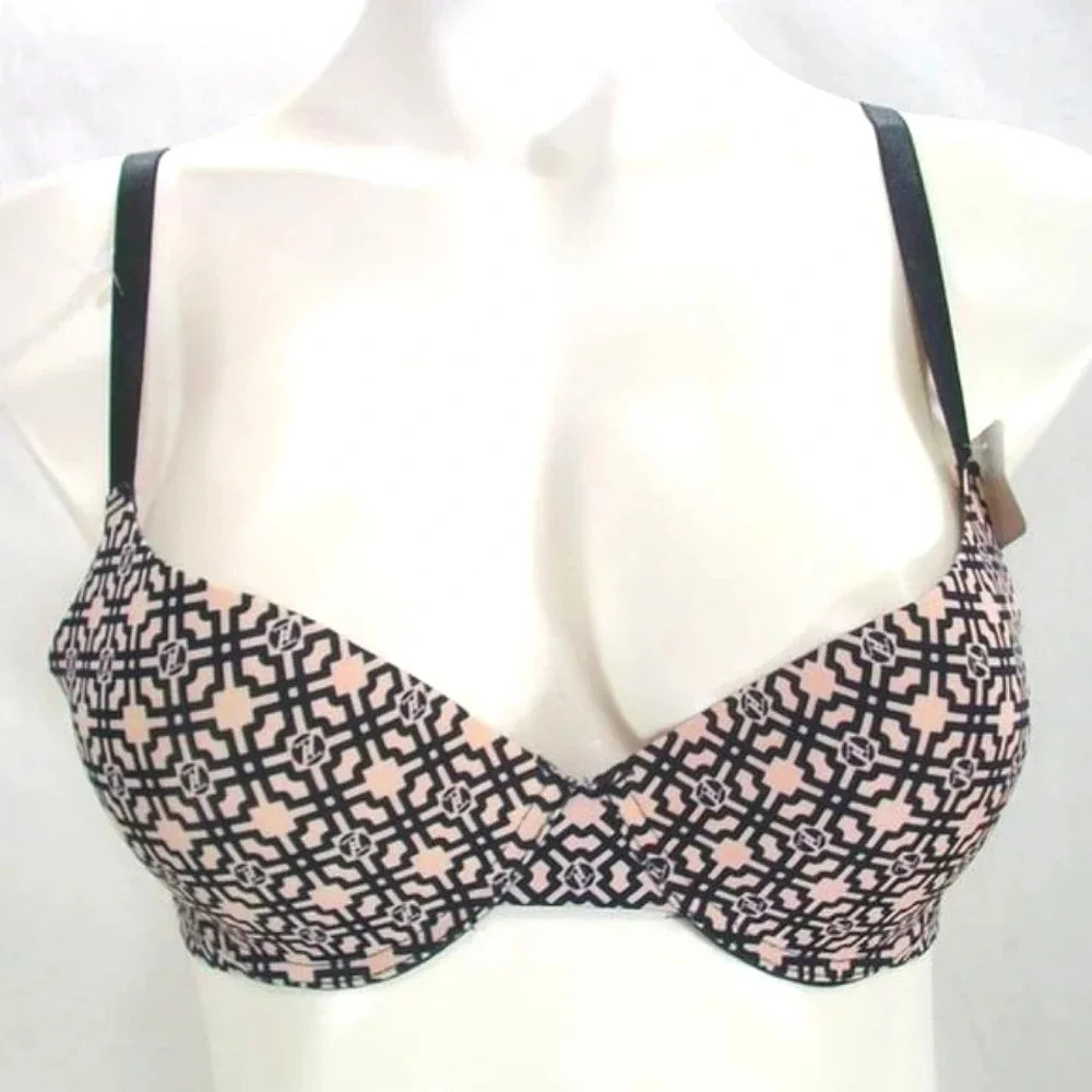 Adrienne Vittadini Push Up Seamless Underwire Bra 34B Taupe & Black NWT New Wit